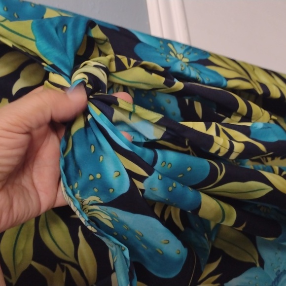 White Stag Blue and Green Midi Sundress Scoop Neck Resort Wear Size 16 - Picture 3 of 12